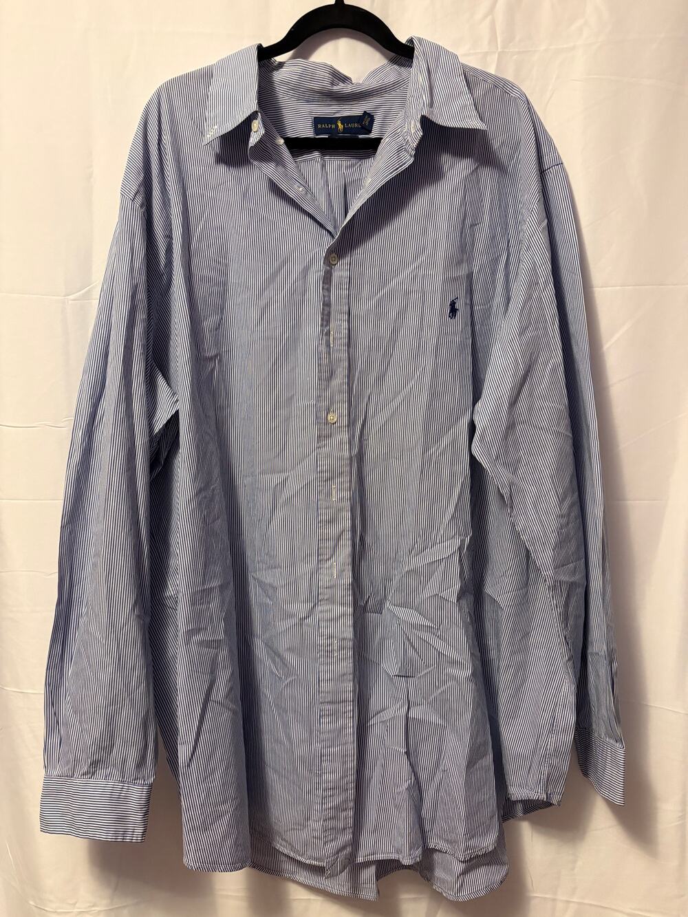 Ralph Lauren Classic Fit Top Striped Blue White Button Down Shirt Men's Sz 3XLT